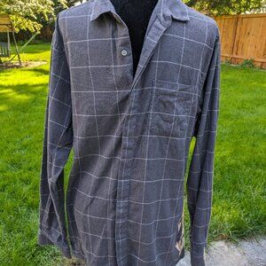 Wings+Horns L gray plaid flannel